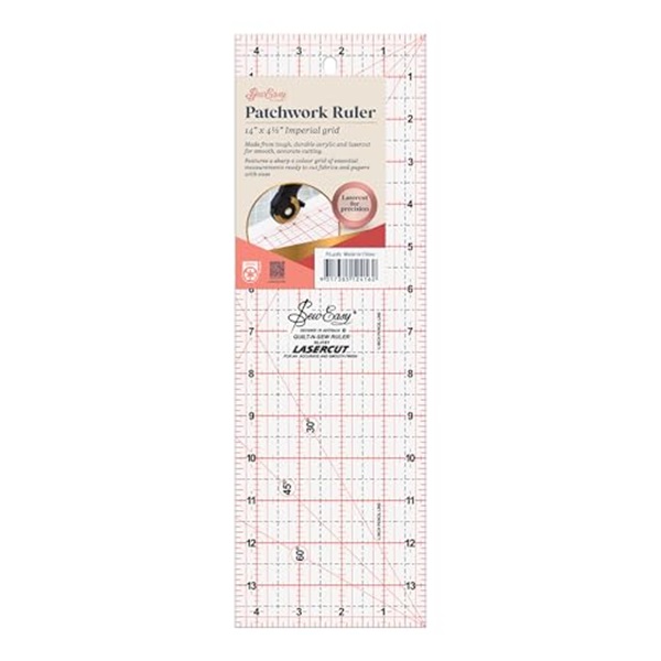 14in x 4.5in Patchwork Ruler Sew Easy NL4181