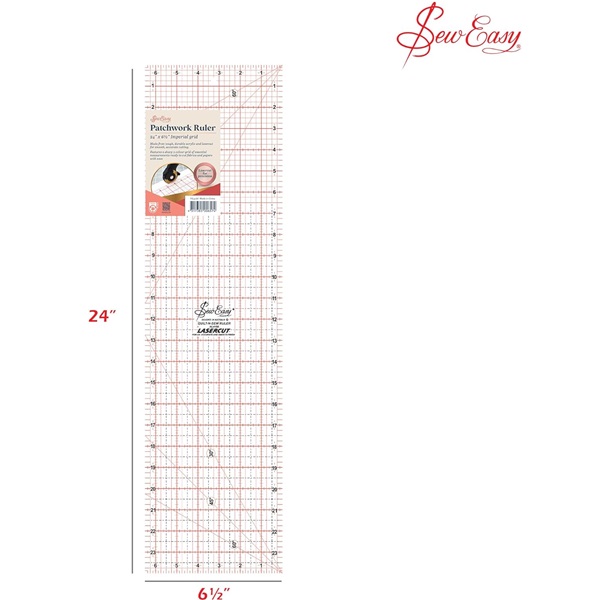 24in x 6.5in Patchwork Ruler Sew Easy