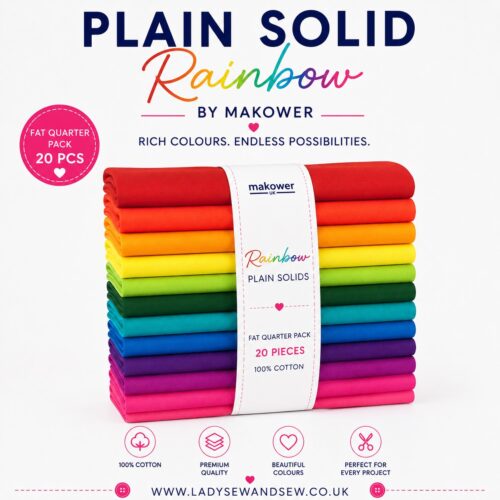 Plain Solid Rainbow Spectrum Fat Quarter Pack