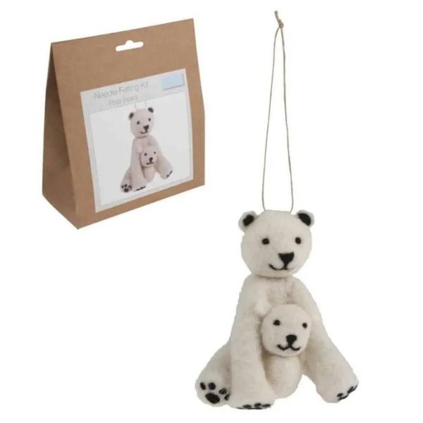 TCK0010 Polar Bear_ Needle Felting Kit Box and Content