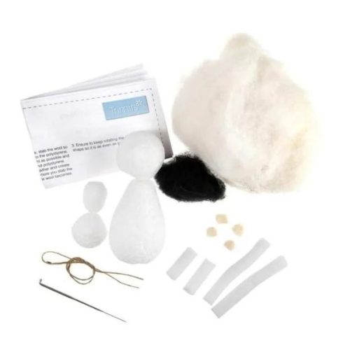 TCK0010 Polar Bear_ Needle Felting Kit Contents
