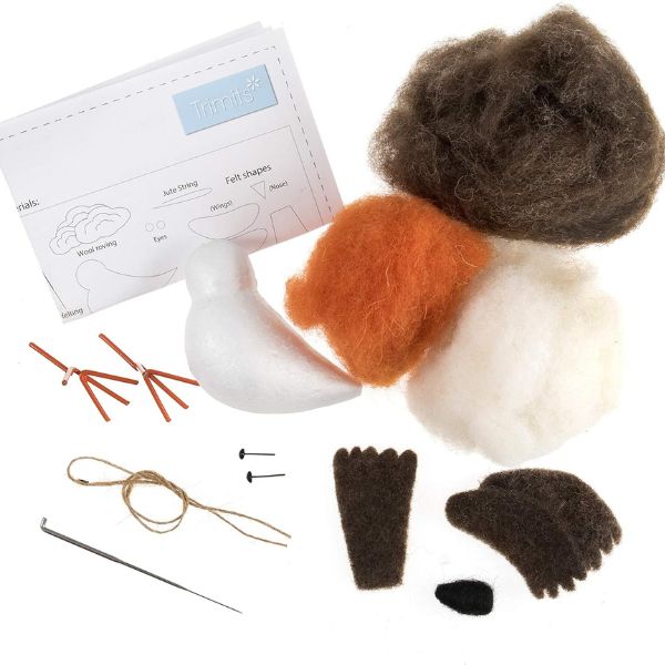 TCK0012 Robin_ Needle Felting Kit Contents