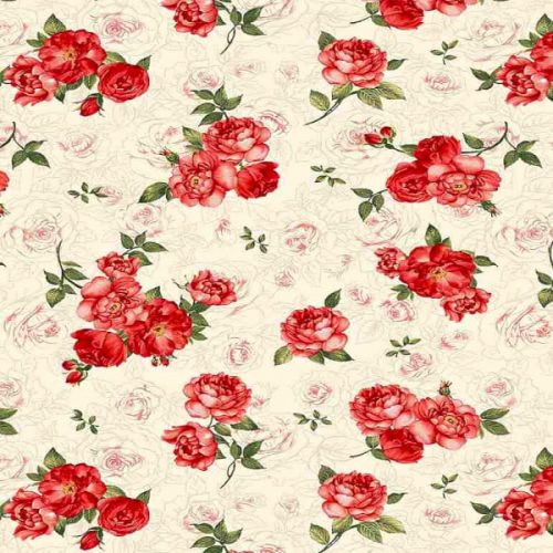 Small Red Rose Bouquet Fleur-C7974-Cream