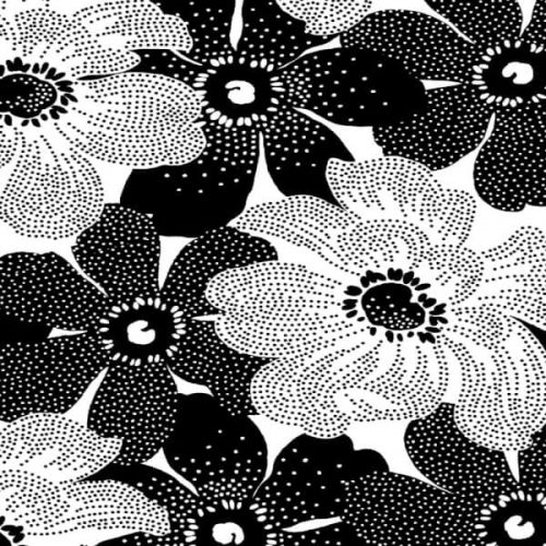 Dotted Flowers White C8725-Ink
