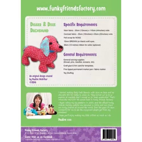 FF4651 Digger & Dixie Dachshund Funky Friends Factory