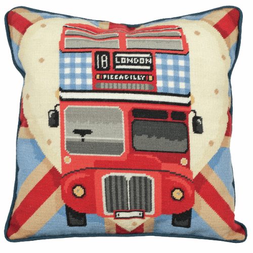 Tapestry Kit: Cushion: Living: Red Bus on Union Jack