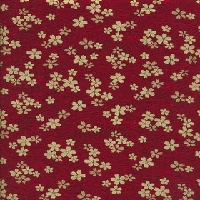 PO326 Japanese Waves Flowers Metallic Red Col 1