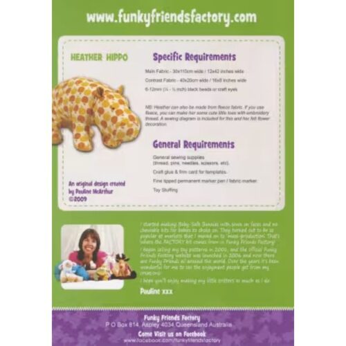FF4095 Heather Hippo Funky Friends Factory