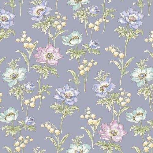2862-B Poppies Periwinkle Abloom Renee Nanneman