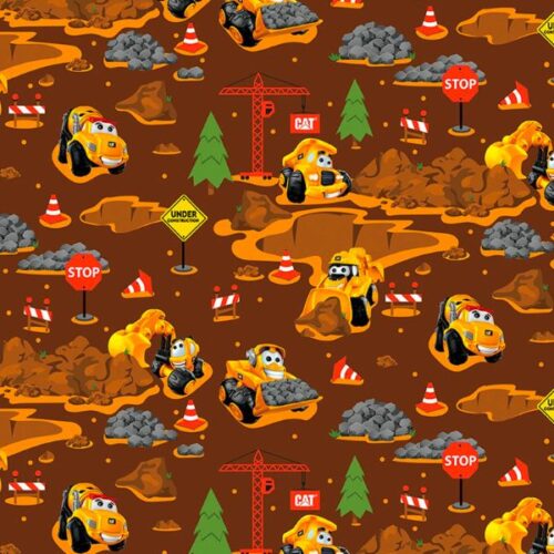 C8100 Brown Main CAT Buildin' Crew Riley Blake Designs