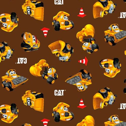 C8101 Brown Wrigglers CAT Buildin' Crew Riley Blake Designs