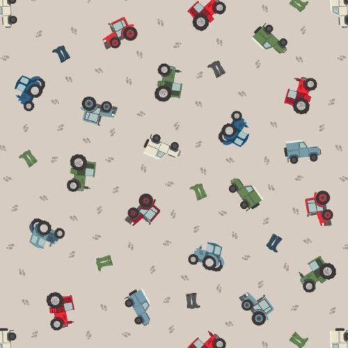 SM67.1 Farm Vehicles and Wellies Cream