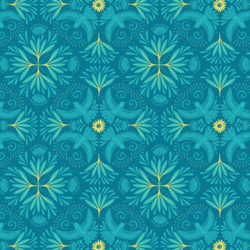 A811-3 Dark turquoise bahian hummigbird Bahia, Lewis & Irene