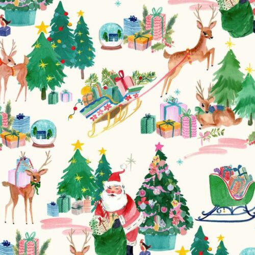 BG028 Bluebellgray FA LA LA, Deer Santa Winter White