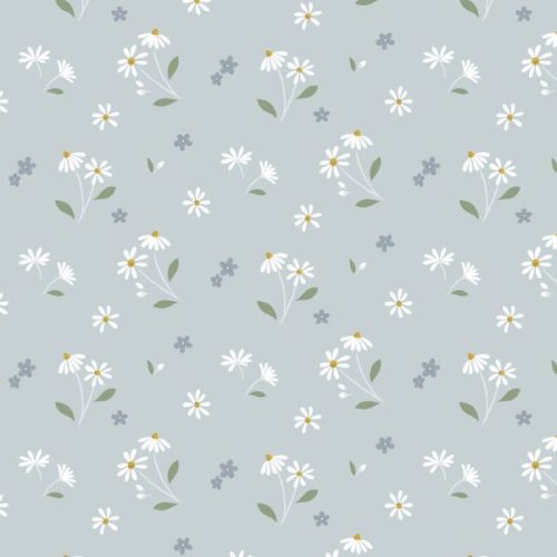 Floral Song Daisies Dancing on Duck Egg Blue CC34.2