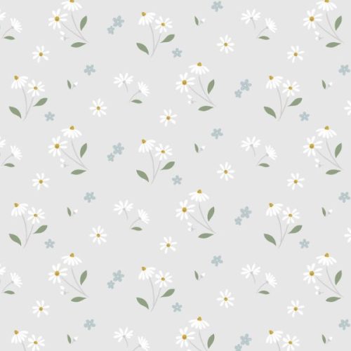 Floral Song Daisies Dancing on Pale Grey CC34.1