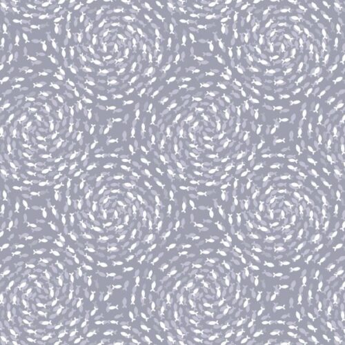 Ocean Pearls Fish Swirls on Warm Mist with Pearl - A827.2