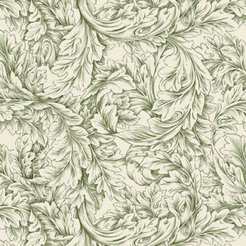 PWWM096.GREEN The Cotswold Holiday Collection, Acanthus Scroll - Green