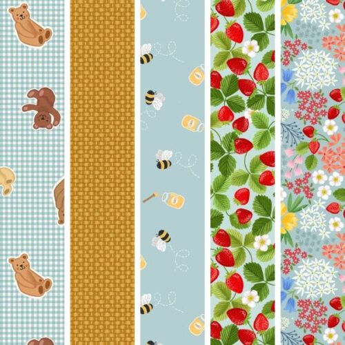 Teddy Bear's Picnic, Collection 2_ Fat Quarter Pack (5pcs)
