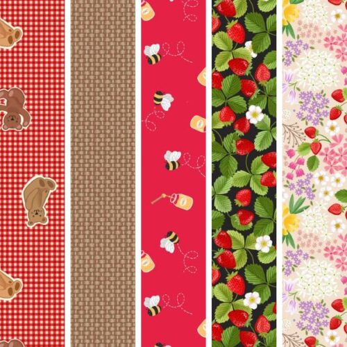 Teddy Bear's Picnic, Collection 3_ Fat Quarter Pack (5pcs)