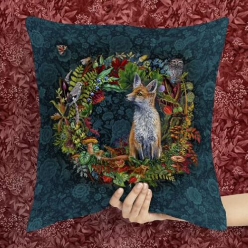 Odile Bailloeul Velvet Panel Fox Cushion