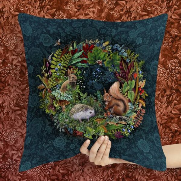 Odile Bailloeul Velvet Panel Woodland Trio Cushion