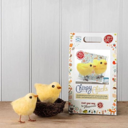 Chirpy Chicks Needle Felting Kit Box and Contents, The Crafty Kit Company