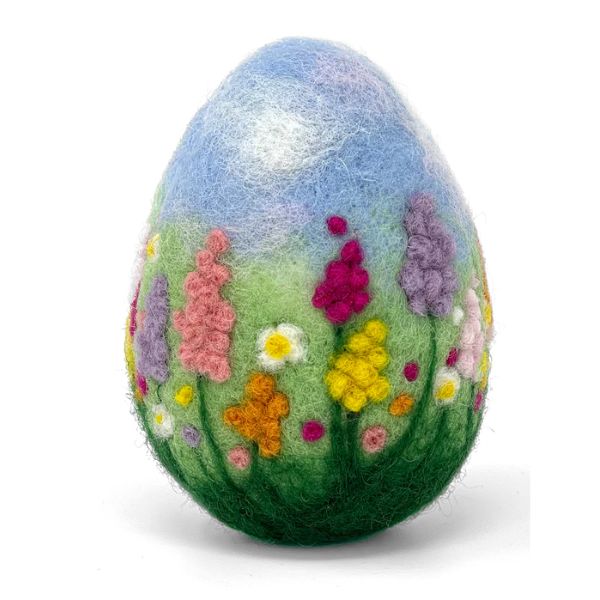 Cottage Garden Egg Needle Felting Craft Kit Finished Egg