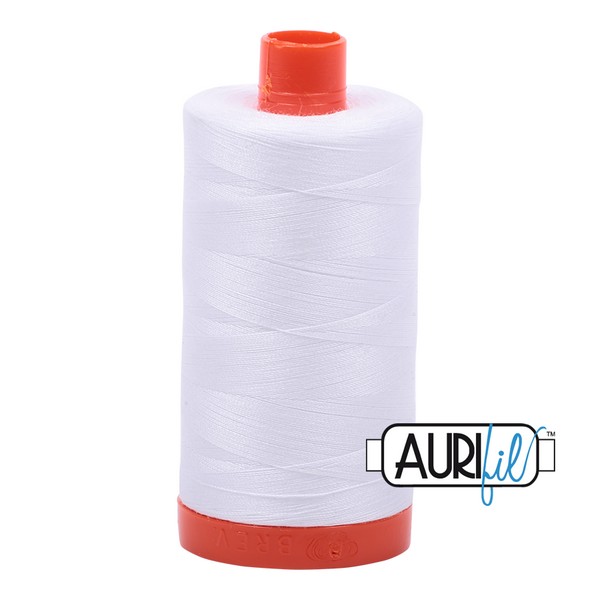 Aurifil 50 WT Cotton Thread White MK50SC6-2024