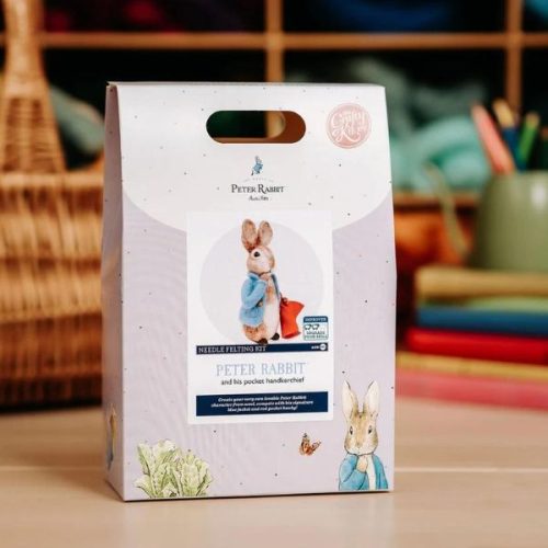 Peter Rabbit and his Pocket Handkerchief Needle Felting Craft Kit Box, Beatrix Potter