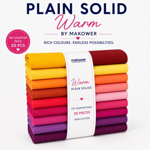 Plain Solid Colours Fat Quarter Pack, Warm (20 Pieces)