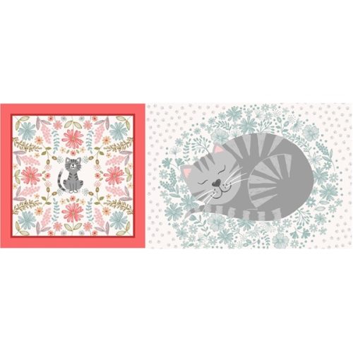 A474 Lewis and Irene Purrfect Petals Cat Cushion Panel_1