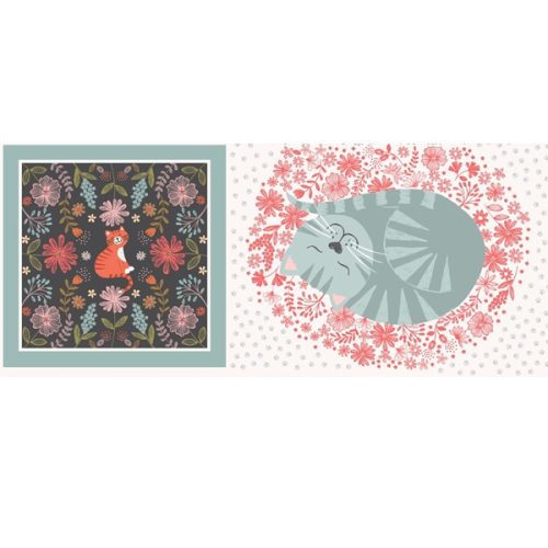 A474 Lewis and Irene Purrfect Petals Cat Cushion Panel_2