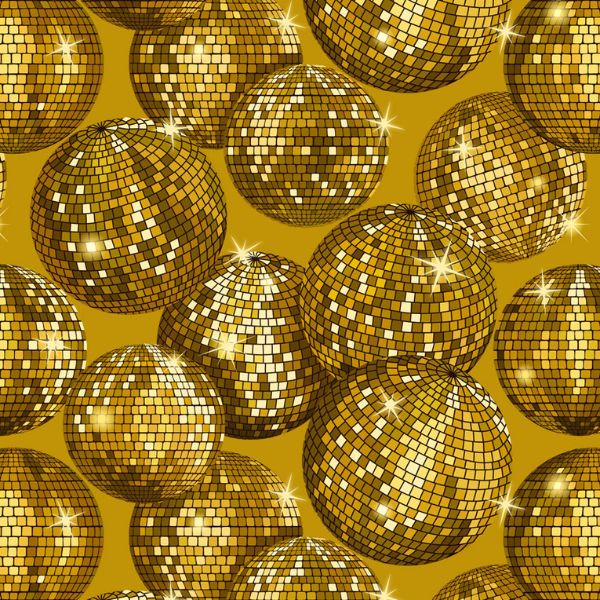 A839.2 Gold Disco Balls with Gold Metallic Disco Lewis & Irene