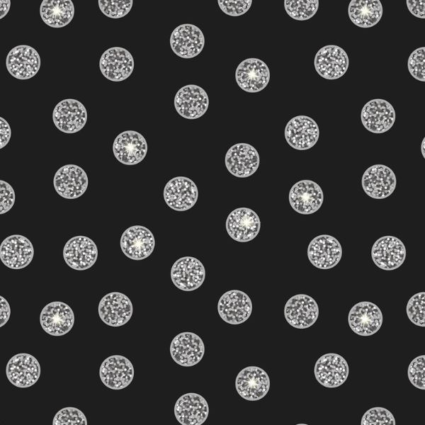 A842.3 Black Disco Dots with Silver Metallic Disco Lewis & Irene