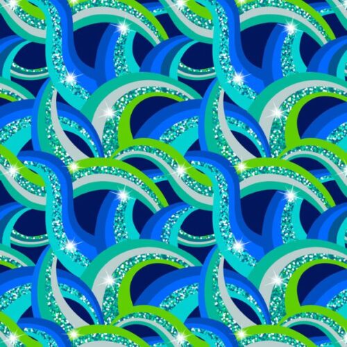 A843.2 Blue Disco Rainbows with Silver Metallic Disco Lewis & Irene