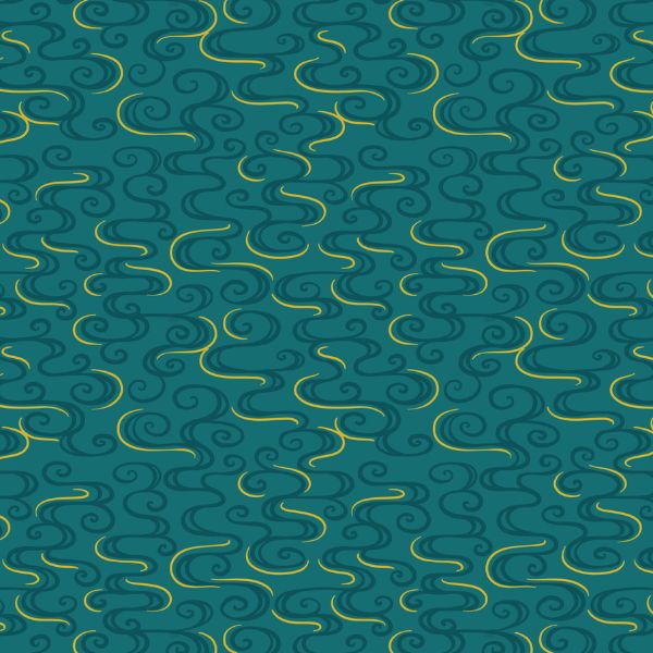 A864.2 Dragon Swirl on Dark Jade with Gold Metallic Year of the Dragon Lewis & Irene