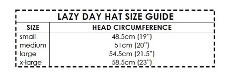Lazy Day Hat Sizing
