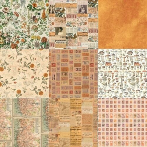 Palette Orange Fat Quarter Pack (9pcs): Tim Holtz