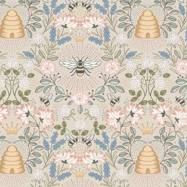 W15 Bee Hive on Dark Cream 108 Wide Widths Lewis & Irene