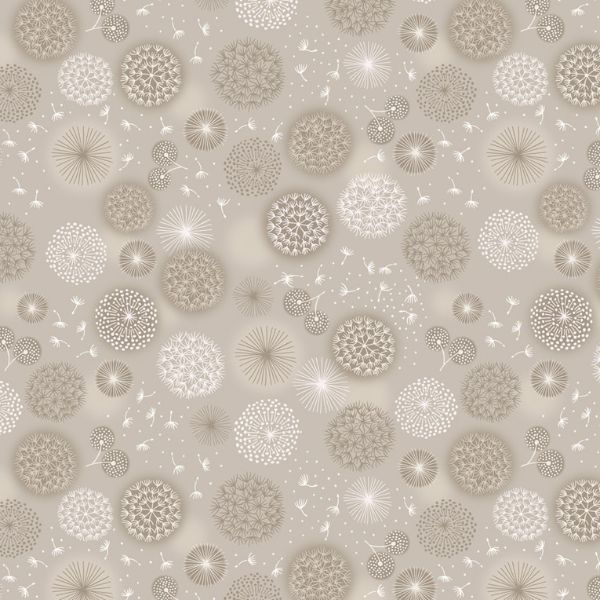 W16 Cream Linen Dandelions 108 Wide Widths Lewis & Irene