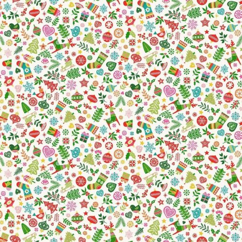 021_W Ornaments White Christmas Brights Makower