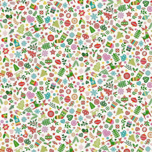 021_W Ornaments White Christmas Brights Makower