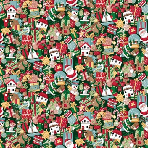 033_G Stocking Fillers Green Christmas Wishes Makower