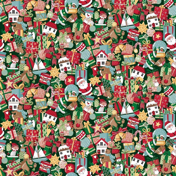 033_G Stocking Fillers Green Christmas Wishes Makower