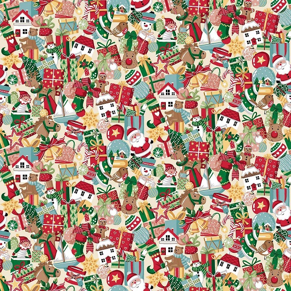 033_Q Stocking Fillers Cream Christmas Wishes Makower