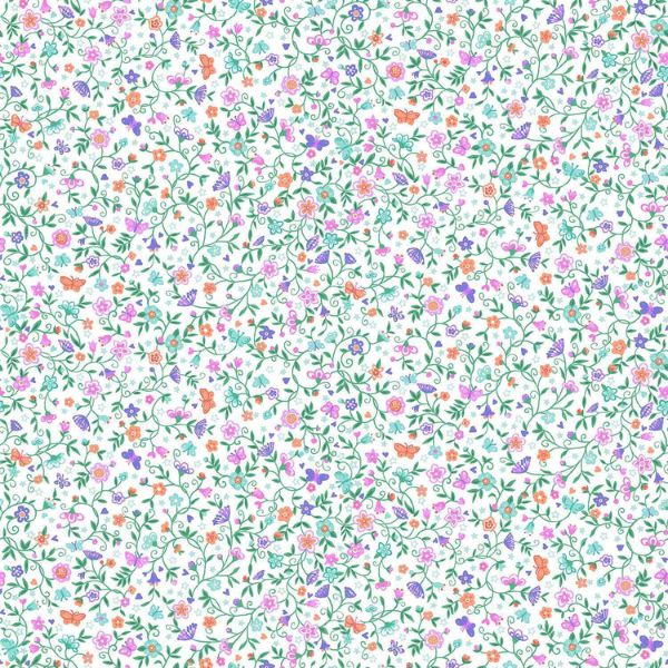 052_W Flower Trail White Fairy Dust by Makower