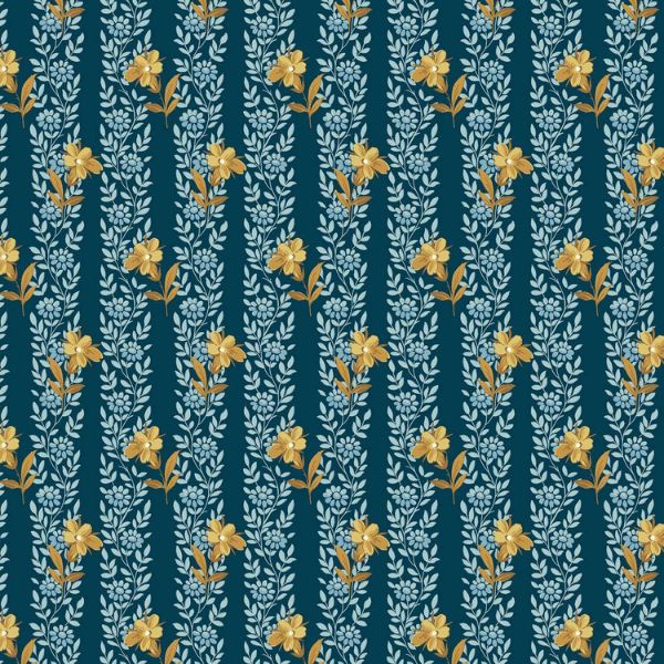 1166-B Blue Poppy Midnight Beach House Laundry Basket Quilts Makower