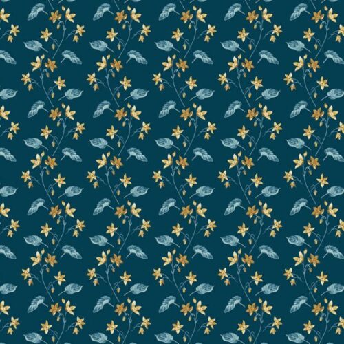 1167-B Clematis Midnight Beach House Laundry Basket Quilts Makower