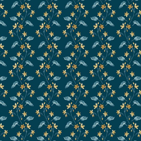 1167-B Clematis Midnight Beach House Laundry Basket Quilts Makower